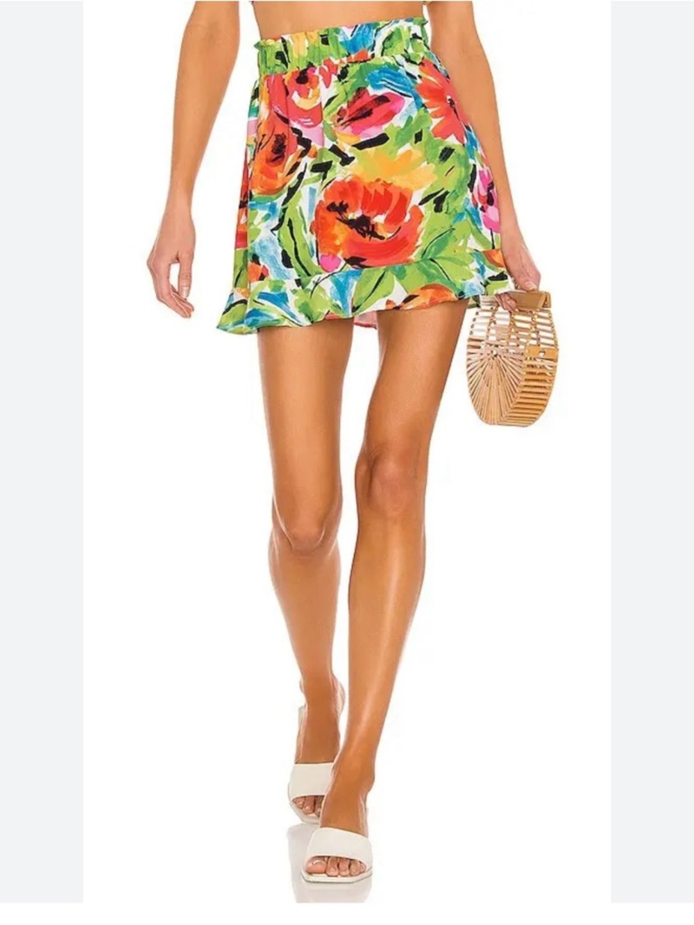 Show Me Your MuMu Floral Ruffle Mini Skirt